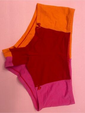 NEW Y2K 2003 VS Pink hipster panties vintage rare pink orange red colorblock